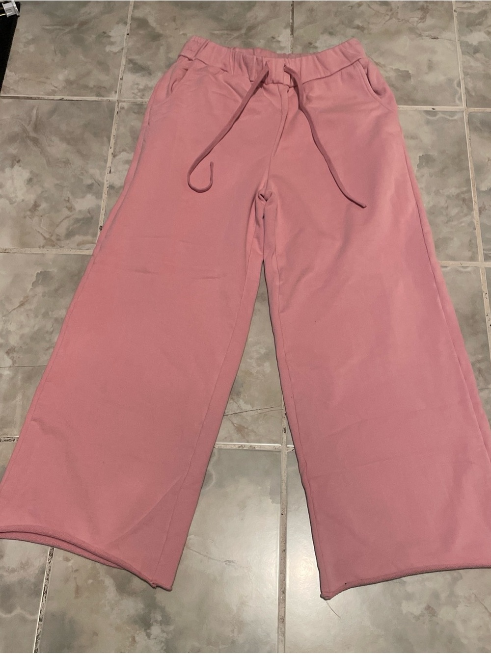 VAGUE STUDIOS Women’s Pink Terry Knit Cotton Straight Leg Sweat Pants SZ M